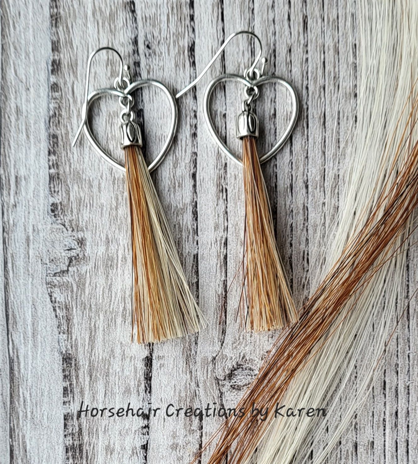 Triangle or Heart tassel earrings