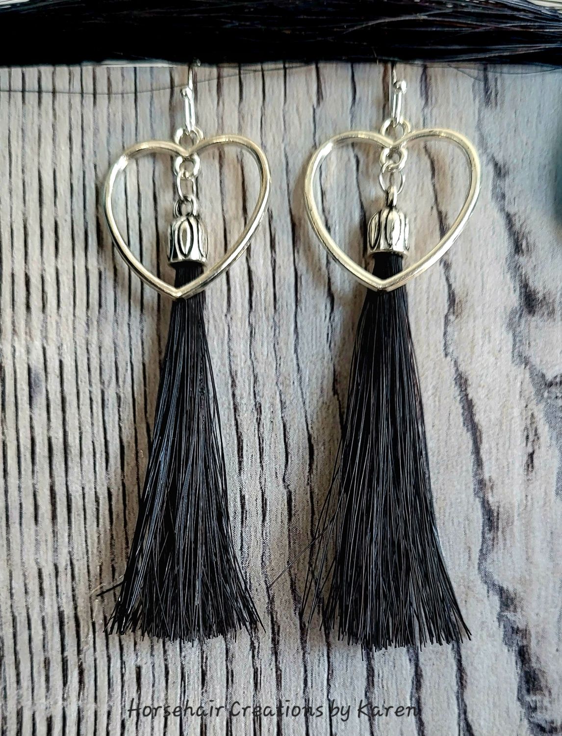 Triangle or Heart tassel earrings