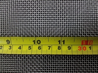 Stainless woven 12 mesh: 1.62mm aperture Stainless woven 12 mesh: 1.62mm aperture