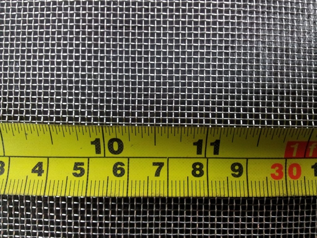Stainless woven 16 mesh: 1.23mm aperture
