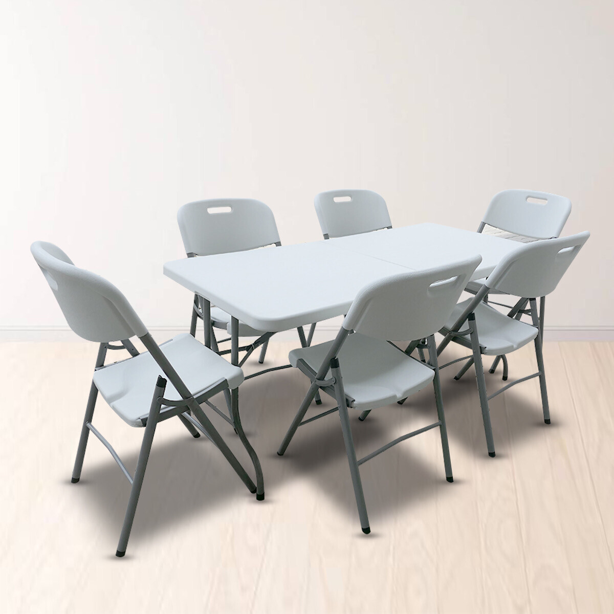 1.5m Rectangular Table + 6 Chairs