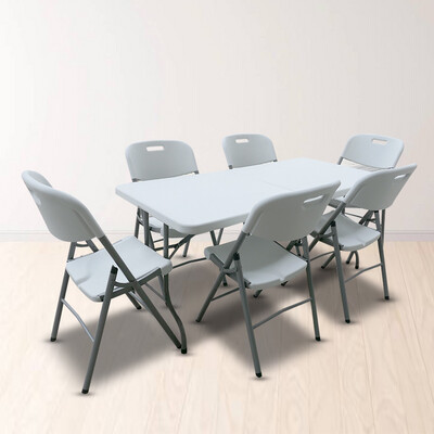 1.5m Rectangular Table + 6 Chairs