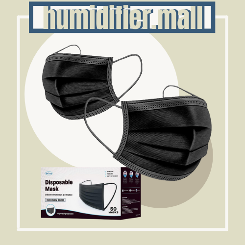 Black Mask 3ply 50pcs Earloop