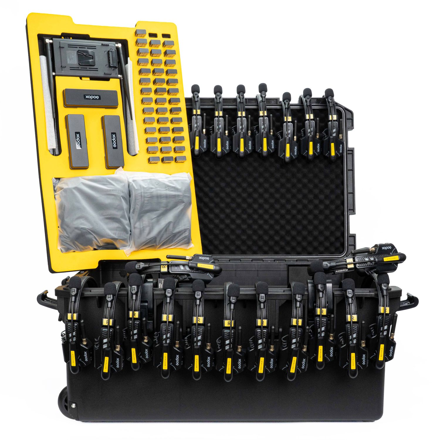 Godox SkyTalk H20S + HUB 1.9GHz Full-Duplex Wireless Intercom System with 20 Single-Ear Headsets