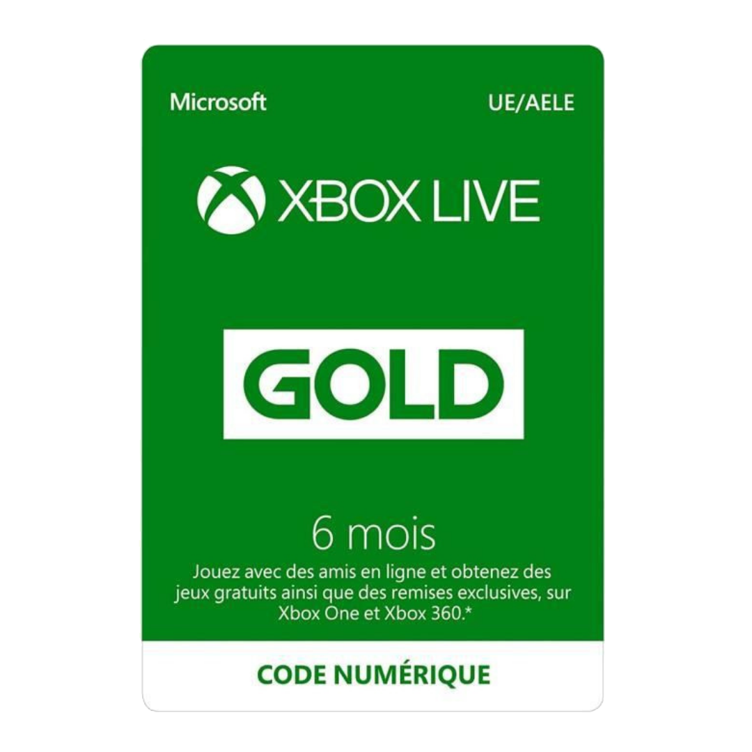 Carte Xbox Live Gold 6 mois - 29,99€