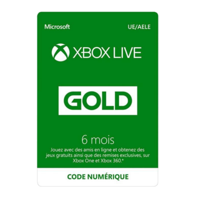 Carte Xbox Live Gold 6 mois - 29,99€