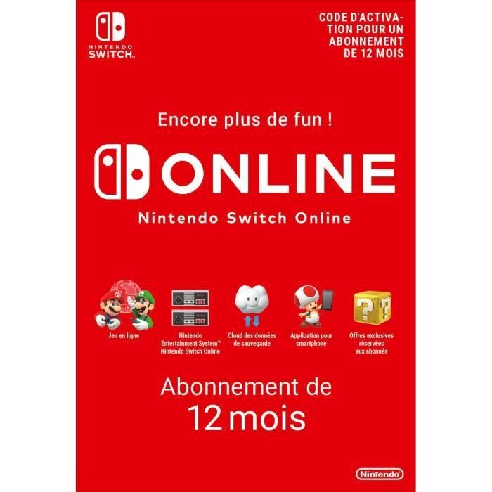Carte Nintendo Switch online 12 mois - 19,99€