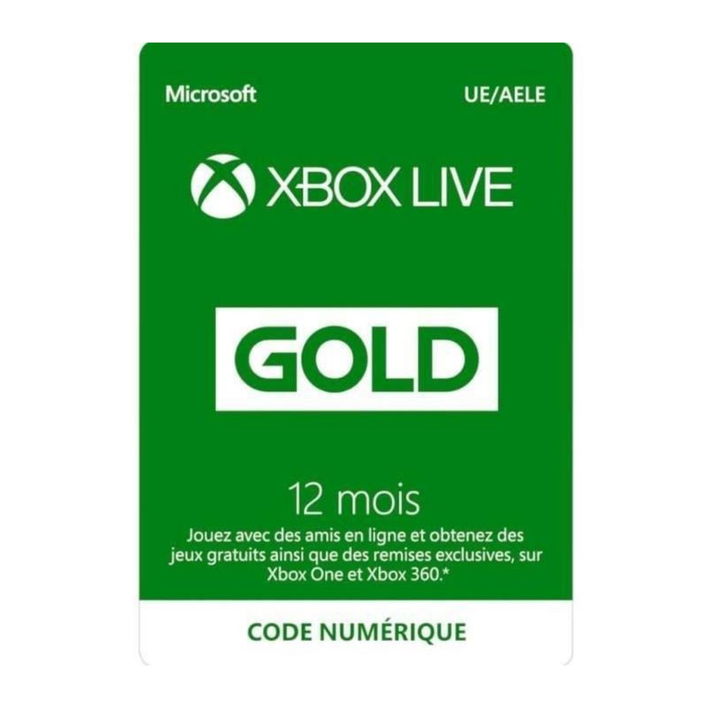 Carte Xbox Live Gold 12 mois - 54,95€