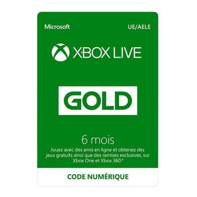 Carte Xbox Live Gold 6 mois - 29,99€