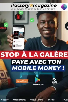 homme payant par mobile money son abonnement netflix