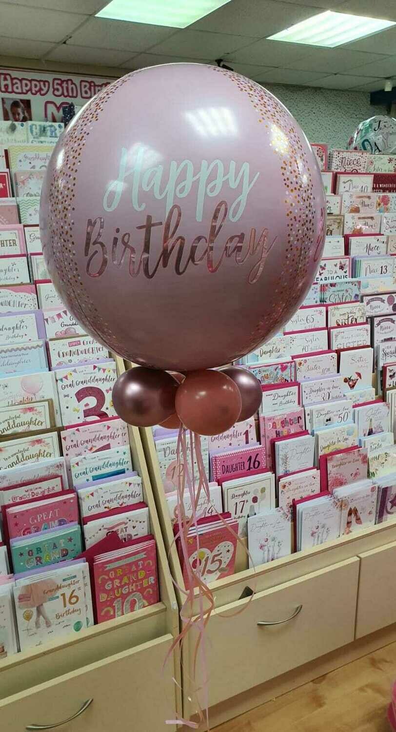 Rose gold and pastel pink Orbz balloon