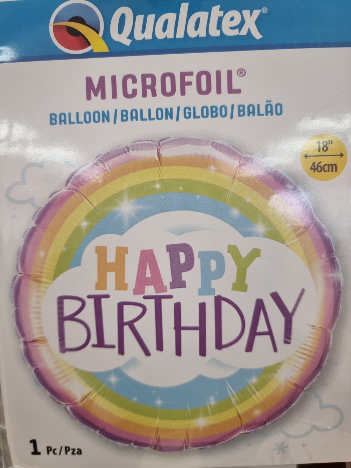 Rainbow print Happy birthday foil balloon
