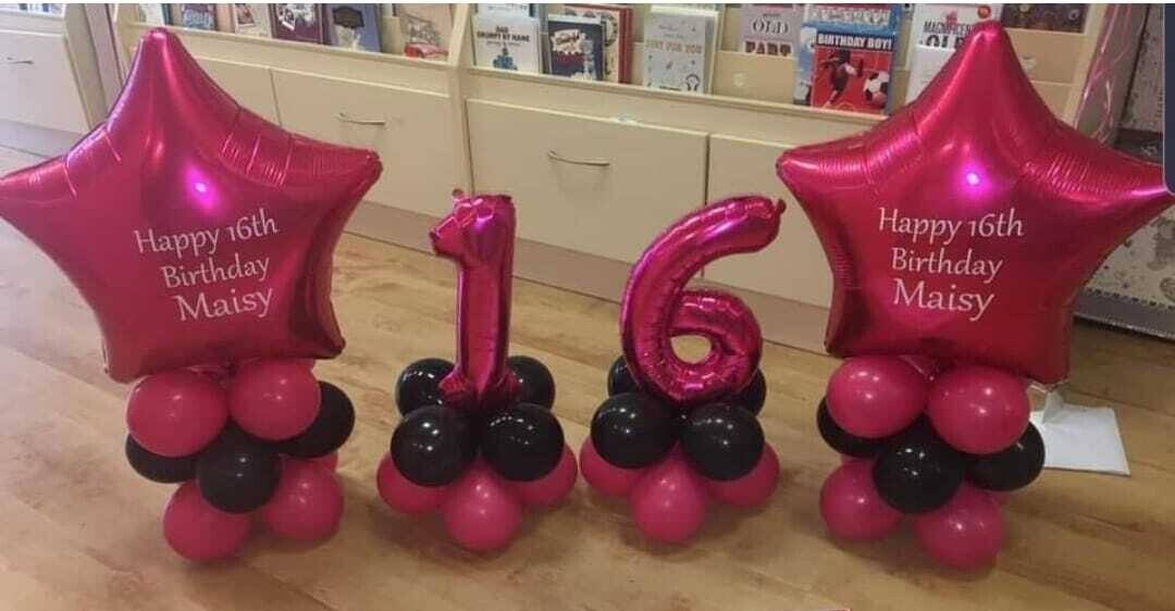 Mini number cluster and star balloons