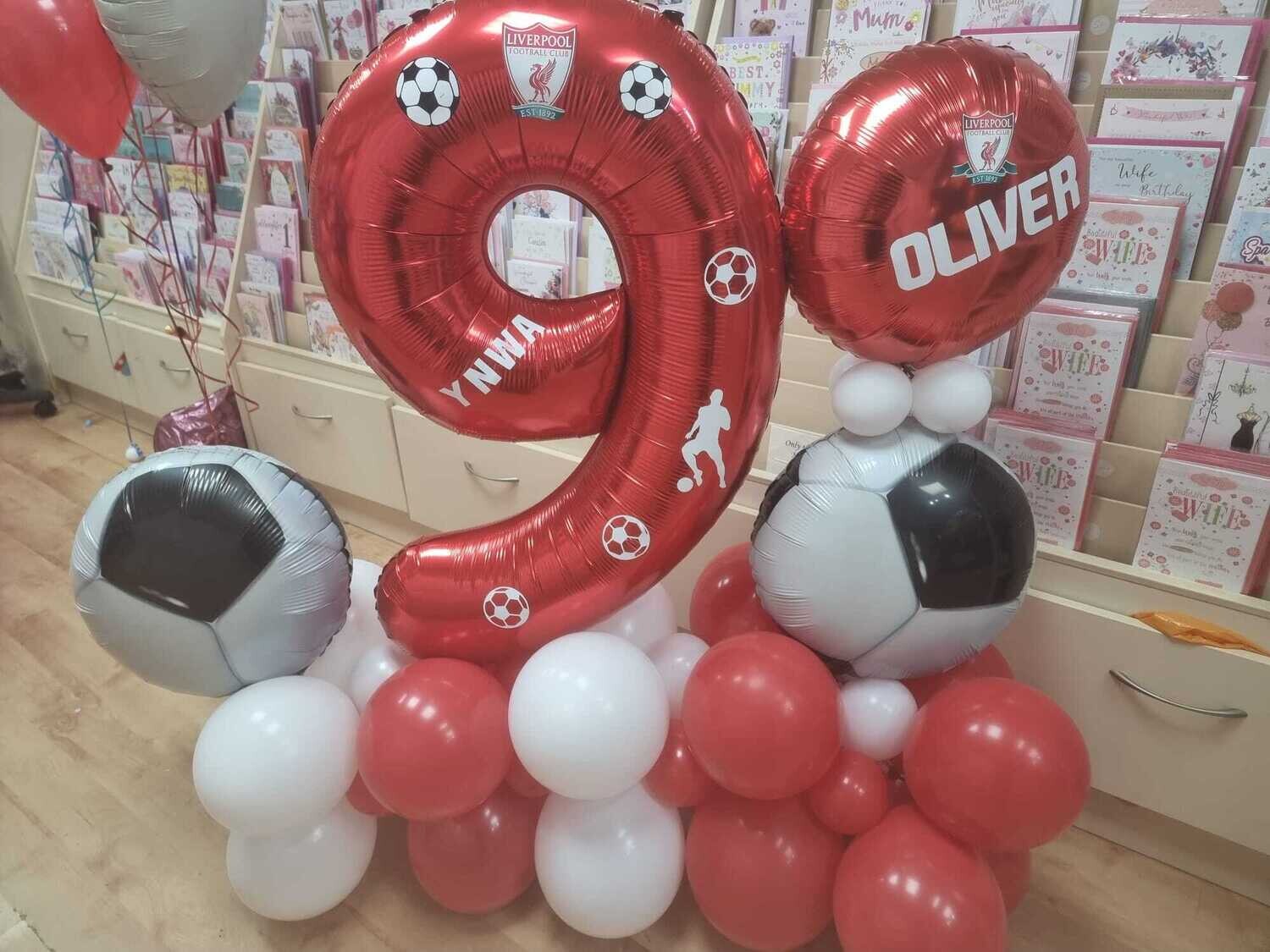 Extra large single digit Football Balloon display