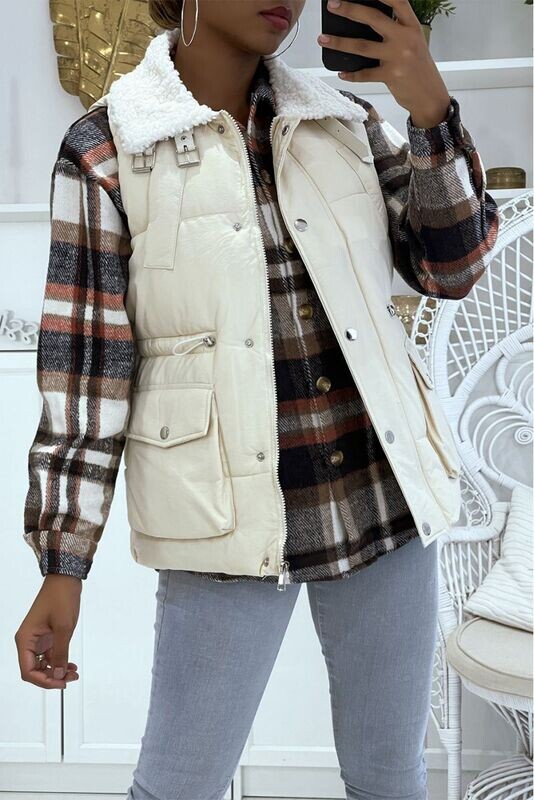 Doudoune sans manche beige