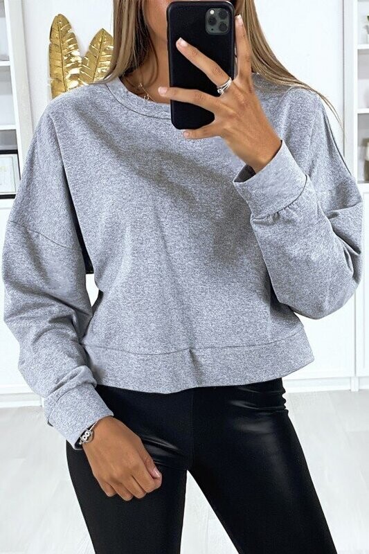 SWEAT GRIS CHINÉ OVER SIZE SWEAT GRIS CHINÉ OVER SIZE