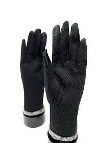 Gants femme tactile Boutons contours et doublure