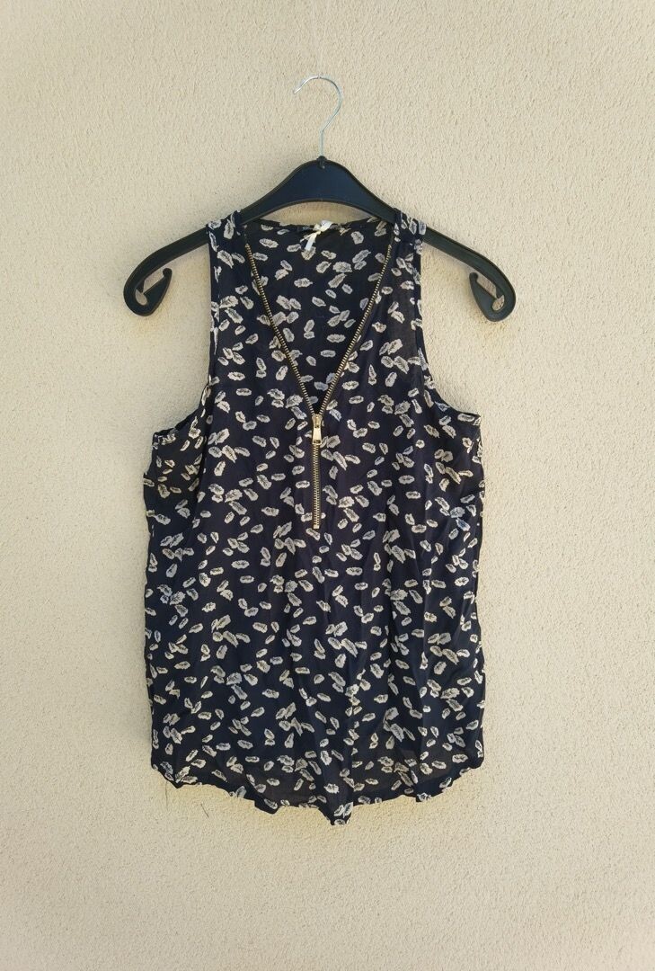 Top décolleté à fermeture éclair, Taille: S/M