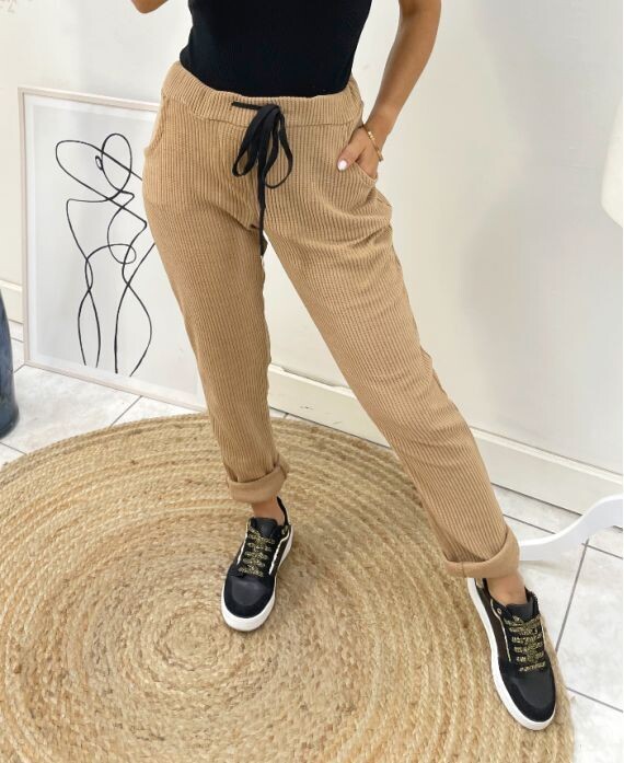PANTALON VELOURS TOP CONFORT, Couleurs: Beige