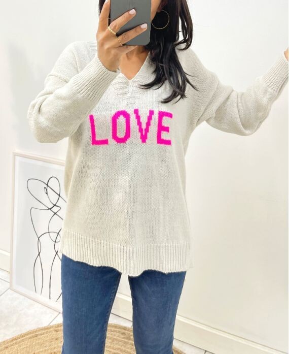 PULLOVER LAINE LOVE, couleurs: Beige