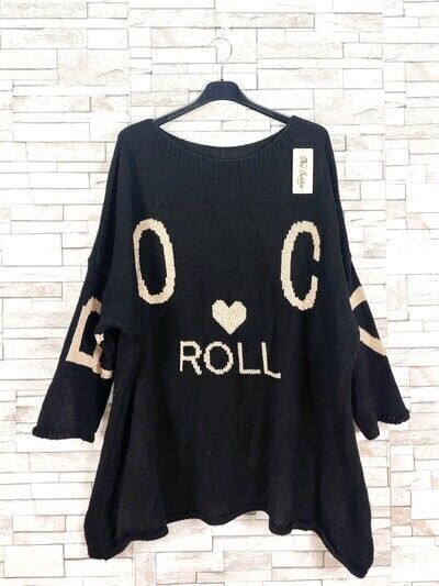 Pull Rock & Roll, Couleurs: Noir
