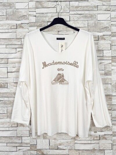 T-shirt Melle en Basquette, Couleurs: Blanc