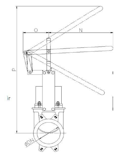 Vanne à guillotine eau usée étanchéité 1 sens type A