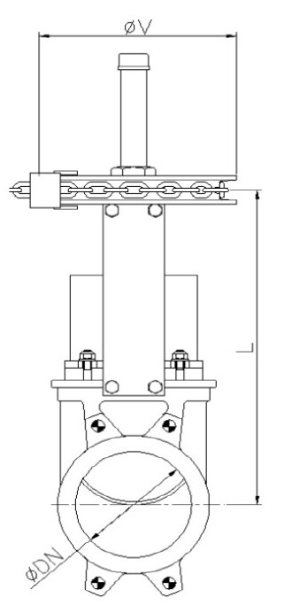 Vanne à guillotine eau usée étanchéité 1 sens type A
