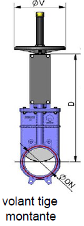 Vanne guillotine eau usée / air étanchéité 1 sens type K