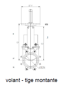 Vanne à guillotine eau usée étanchéité 2 sens type AB