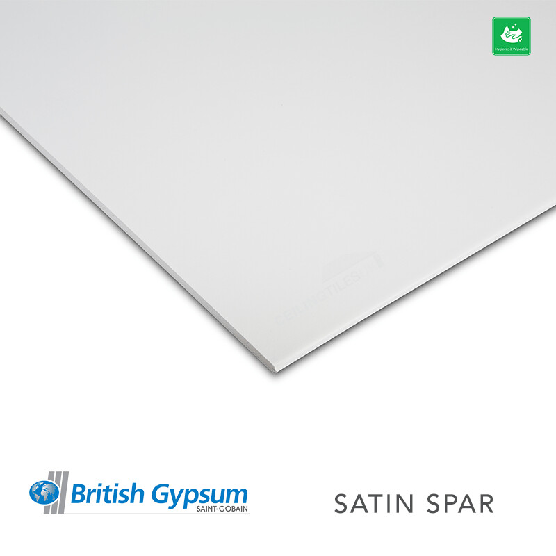 British Gypsum Satin Spar (Wipeable) 1200 x 600mm Square Edge Ceiling