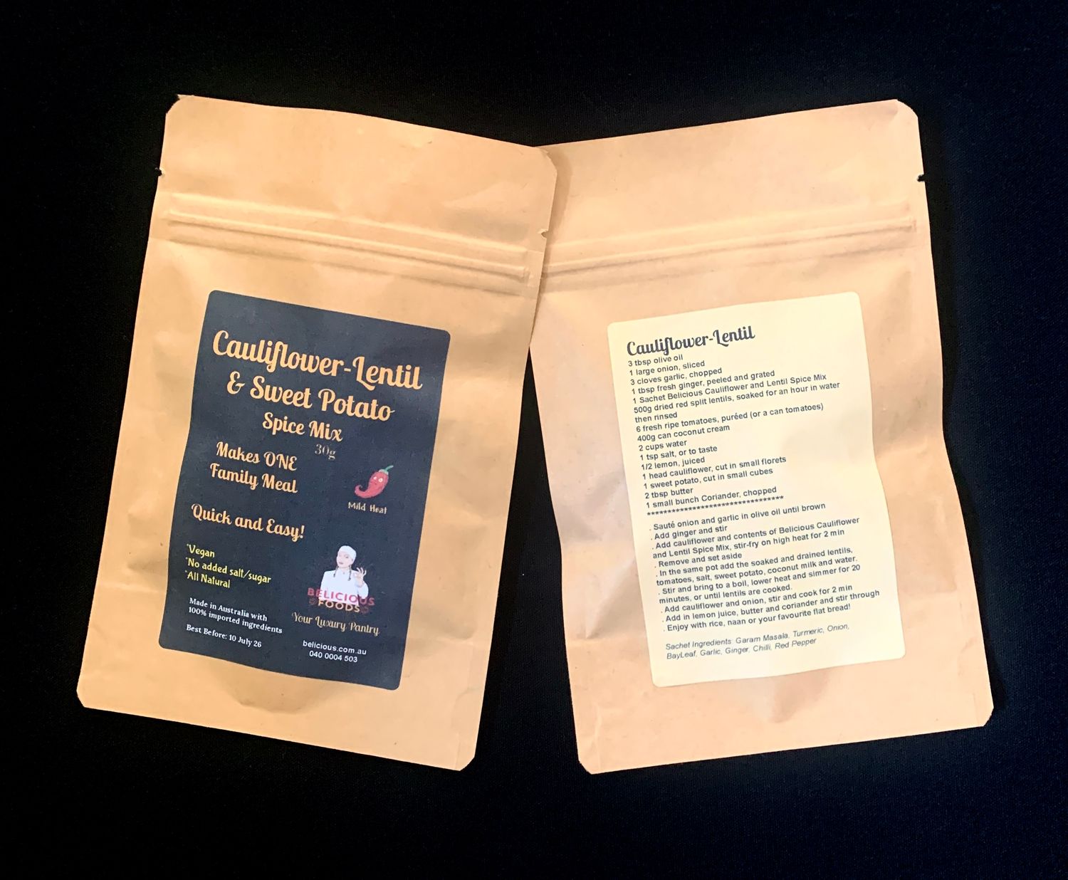 Cauliflower and Lentil - OneMeal Range - Mild Cauliflower and Lentil - OneMeal Range - Mild