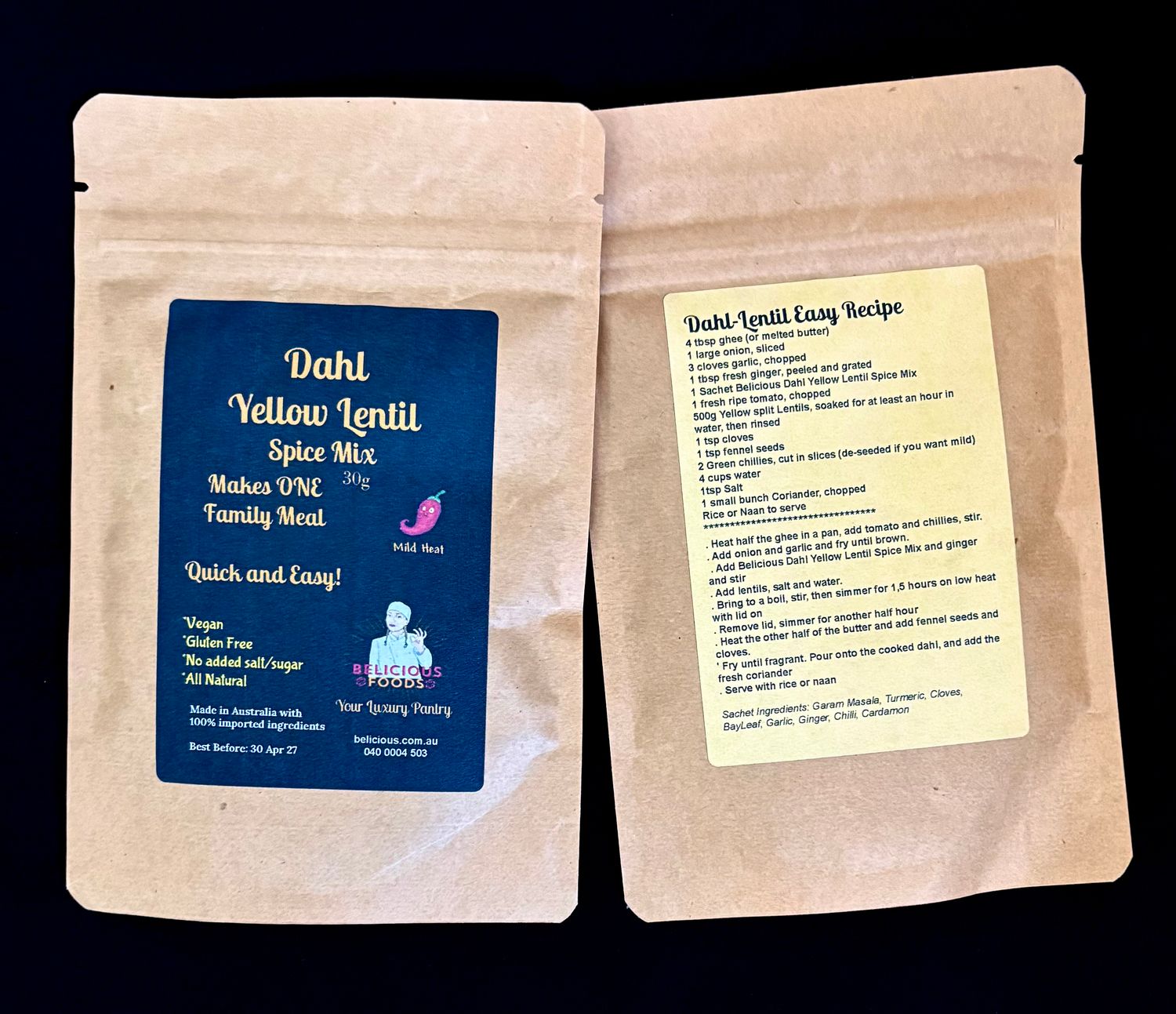 Dahl Yellow Lentil Spice Mix - OneMeal Dahl Yellow Lentil Spice Mix - OneMeal