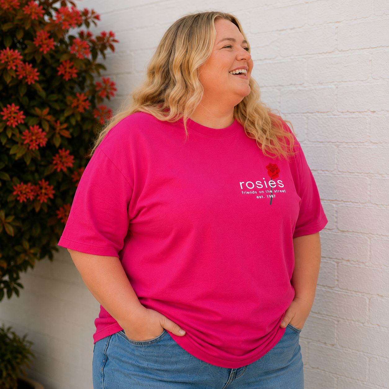 Hot Pink Jake Moss x Rosies Tee