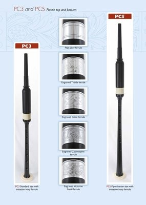 Plastic Practice Chanters - Mounted