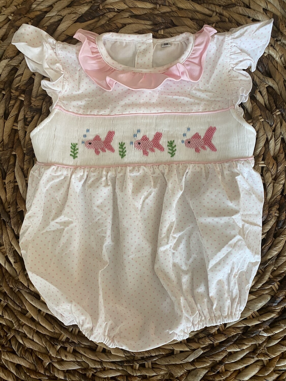 Girls Fish Smocked Bubble