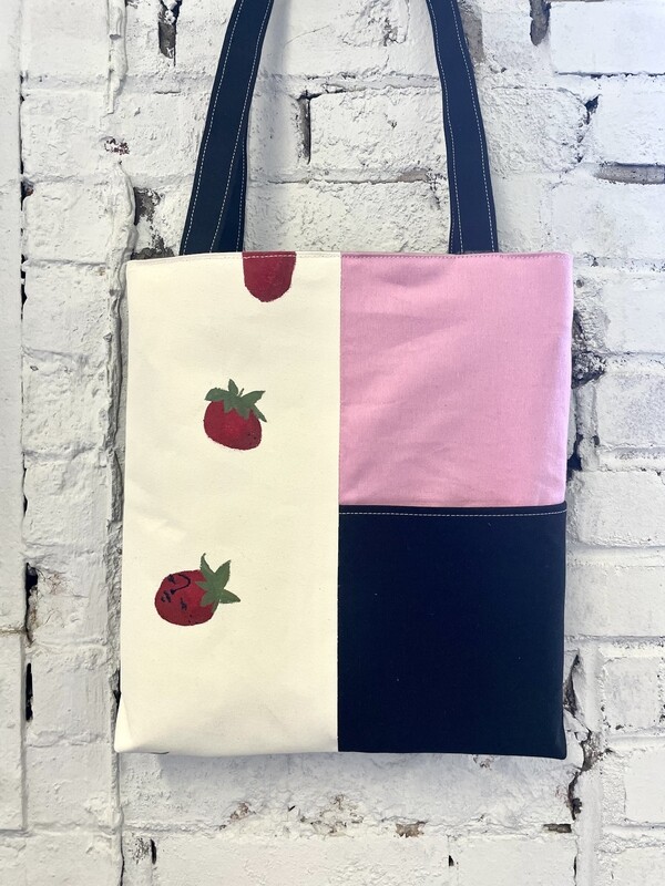 Pink Strawb Colorblock Tote