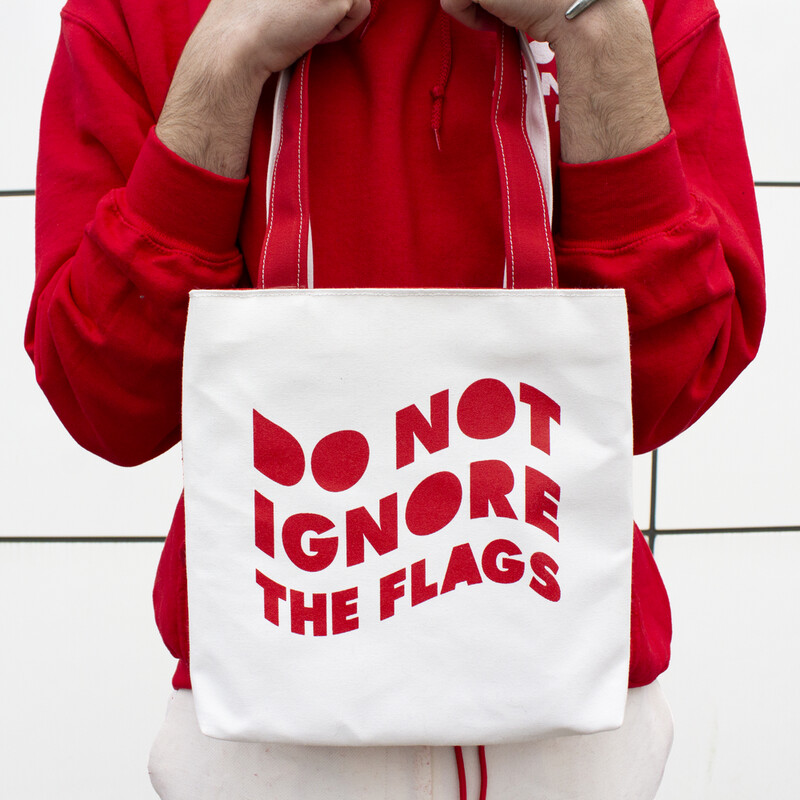 red flags mini tote