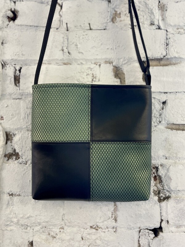 Black Vinyl + Metallic Green Checker