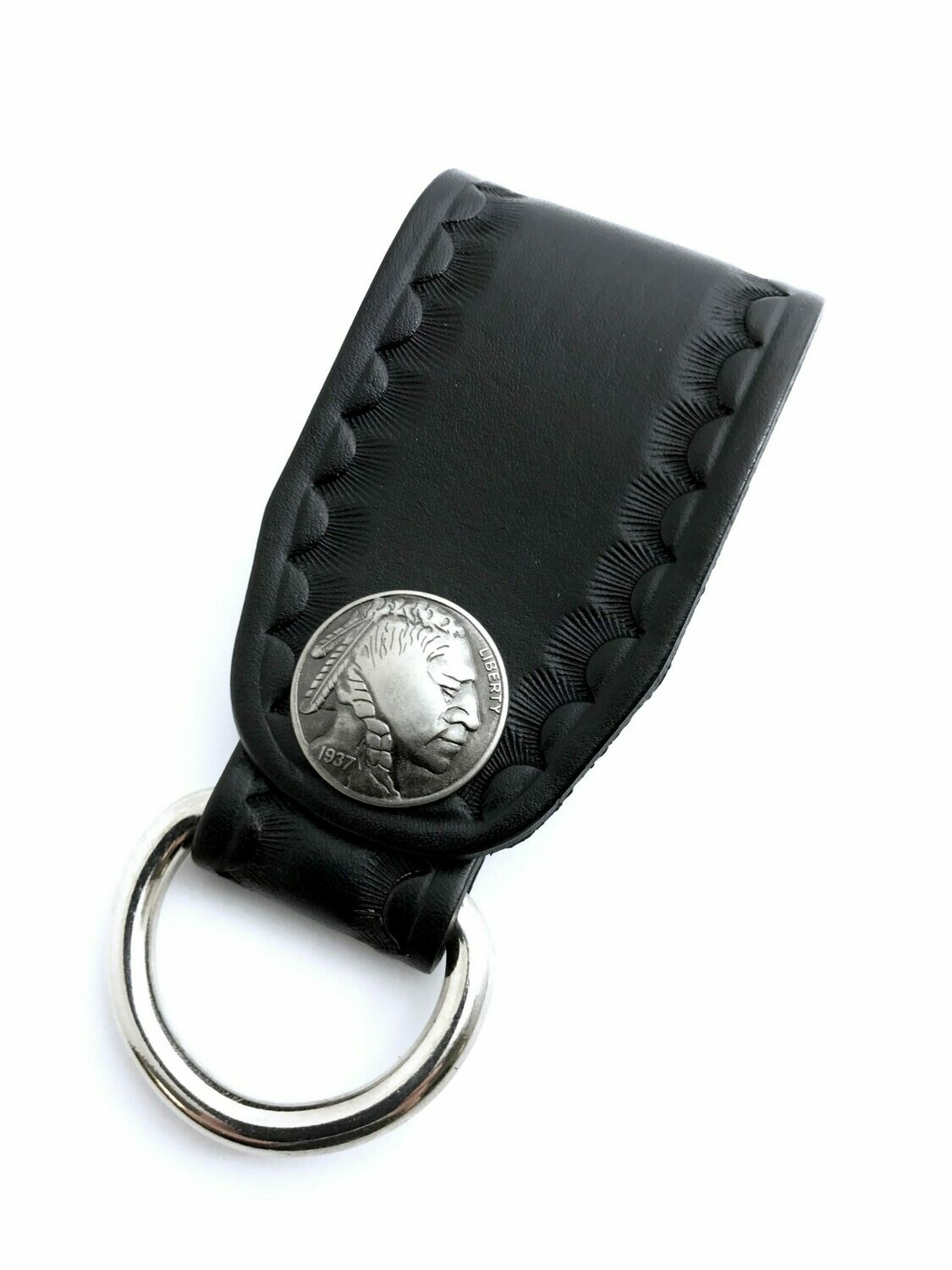 Belt Loop Key Chain – Black – Buffalo Nickel