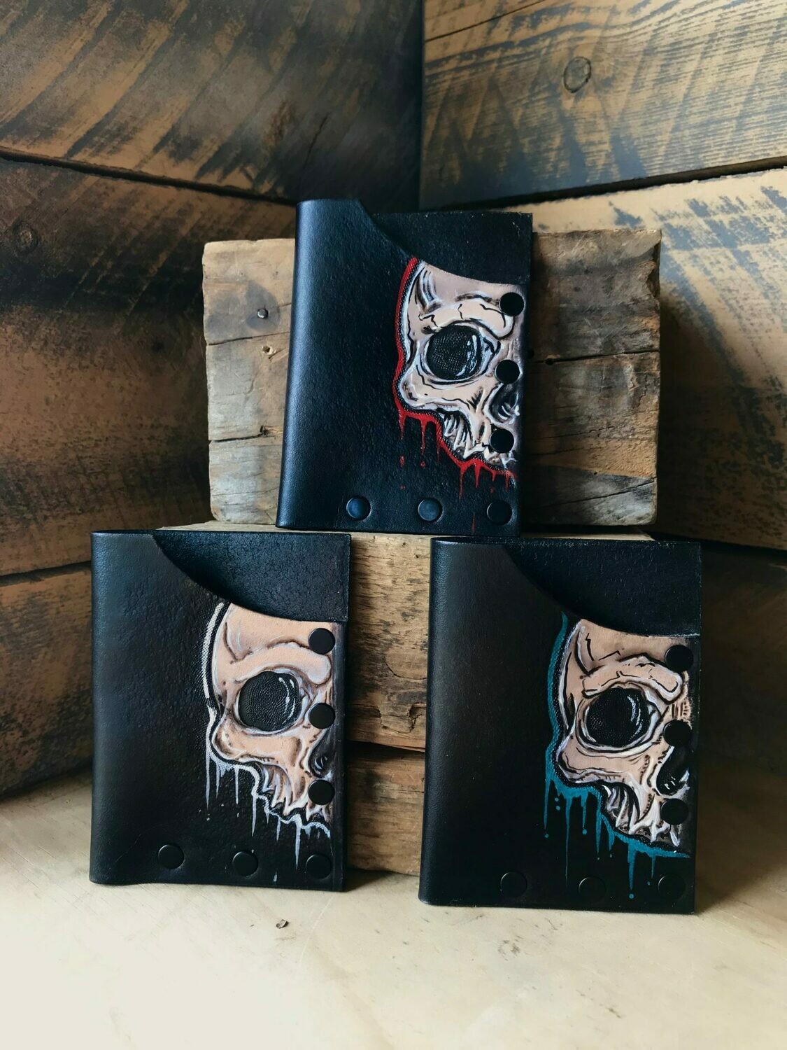 The “Half Skull” EDC Custom Simple Art Card Wallets
