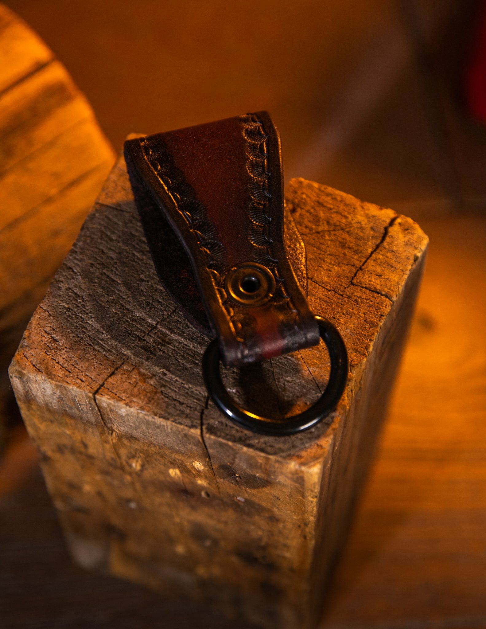 Belt Loop Key Chain – Black Cherry – Indian Head