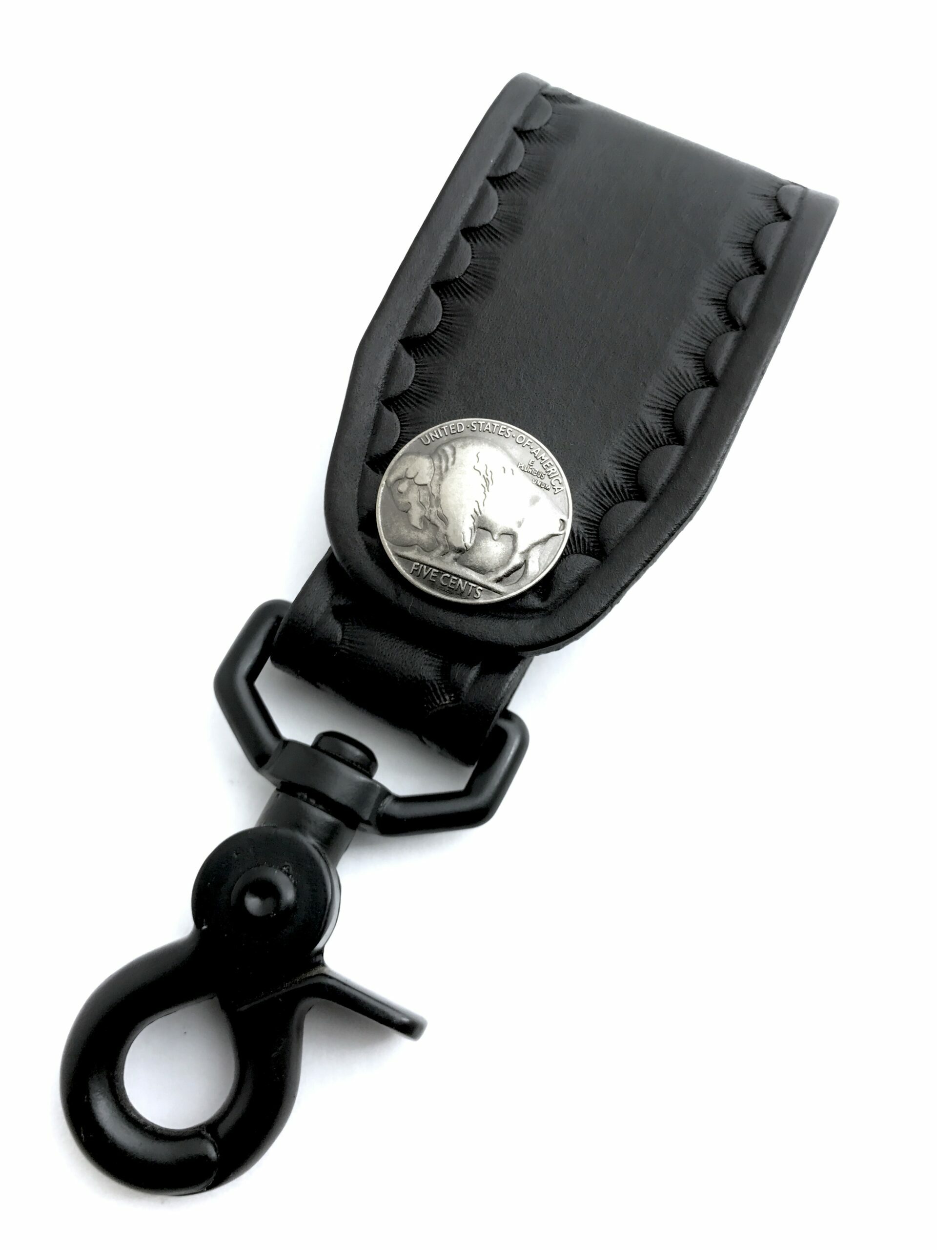 Fabric Horse Belt Loop Key Ring - Black