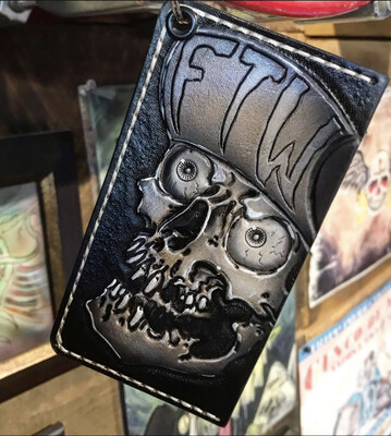 Custom cash and carry Thrasher Skull minimalist wallet