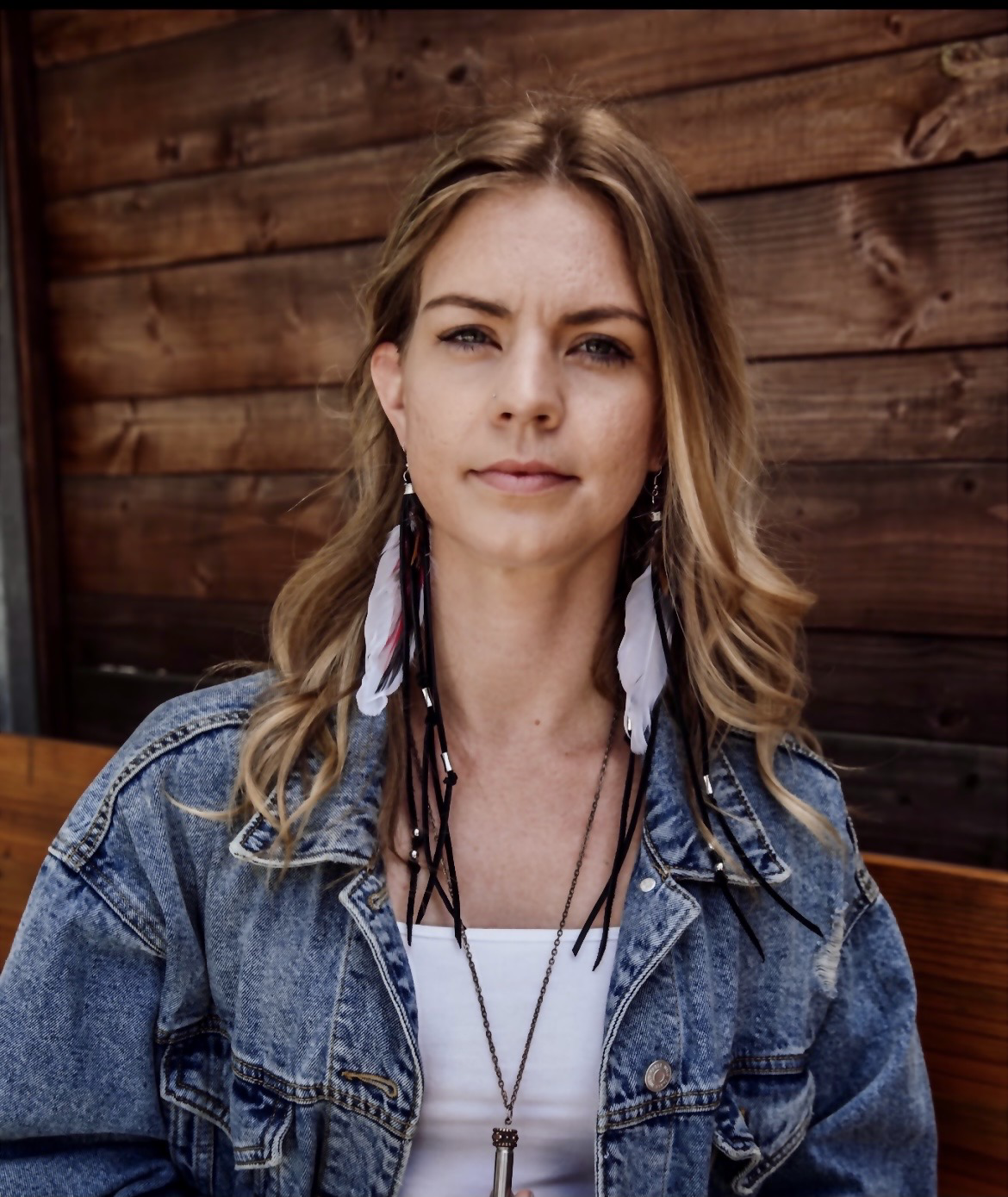 Black Leather Tassel Feather Earrings