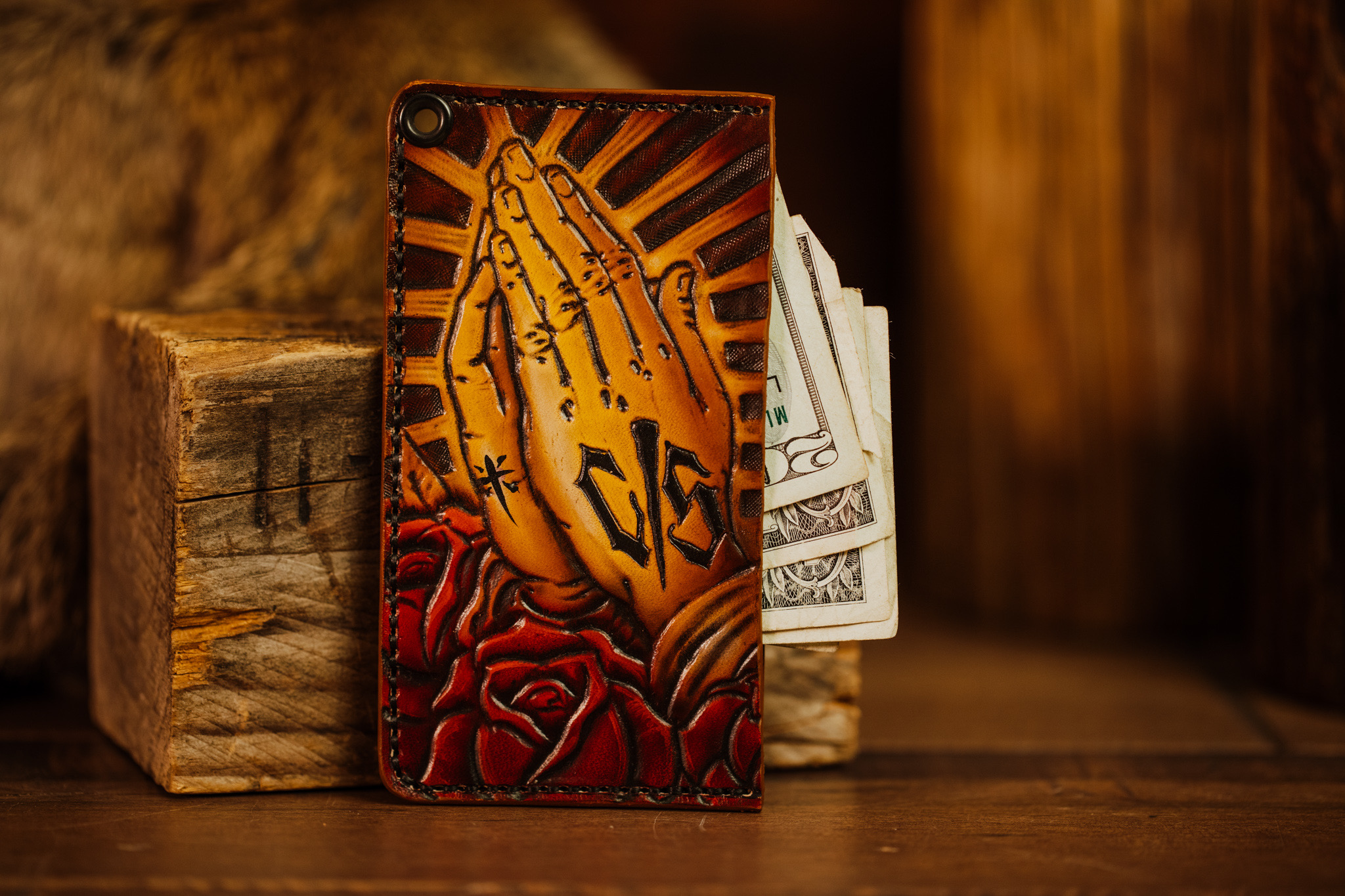 Custom Cash and Carry Praying-Hands Minimalist Wallet