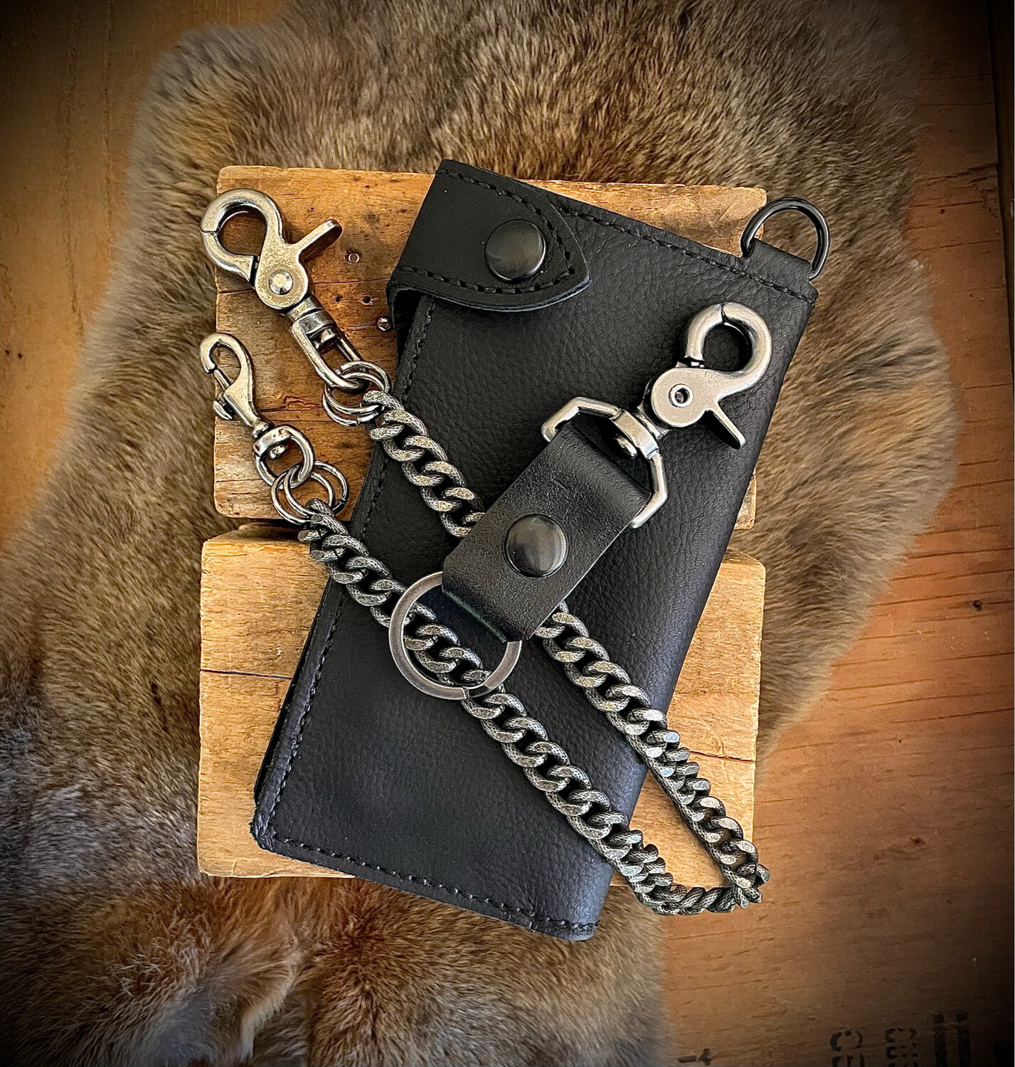 Leather Strap Wallet Chain