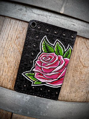 Custom cash and carry – Rose And Skull minimalist wallet