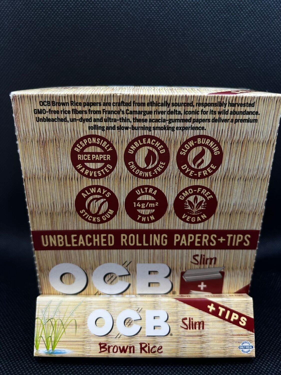 OCB UNBLEACHED BROWN RICE PAPER SLIM 24/PK