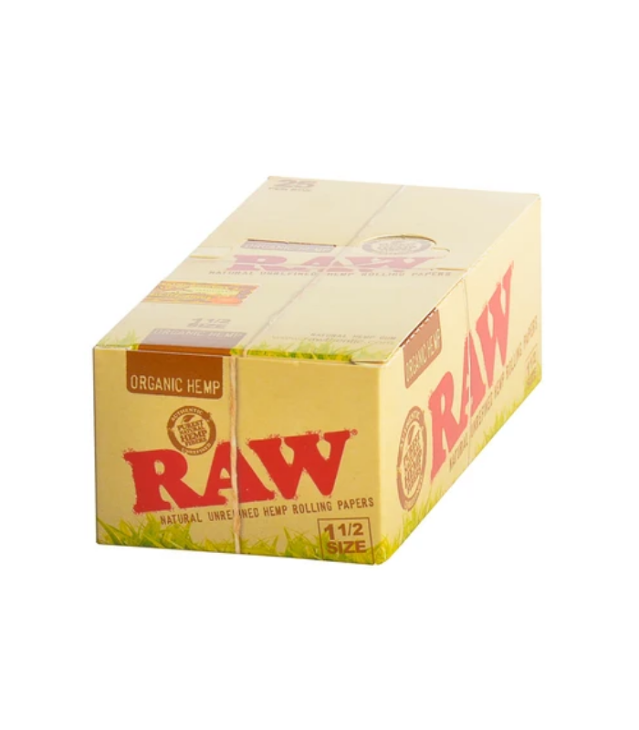 Boîte De 32 Cônes RAW Organic - Taille 1 1/4 (8 Cm) - Papier Non Blanchi, Gomme De Chanvre Naturelle